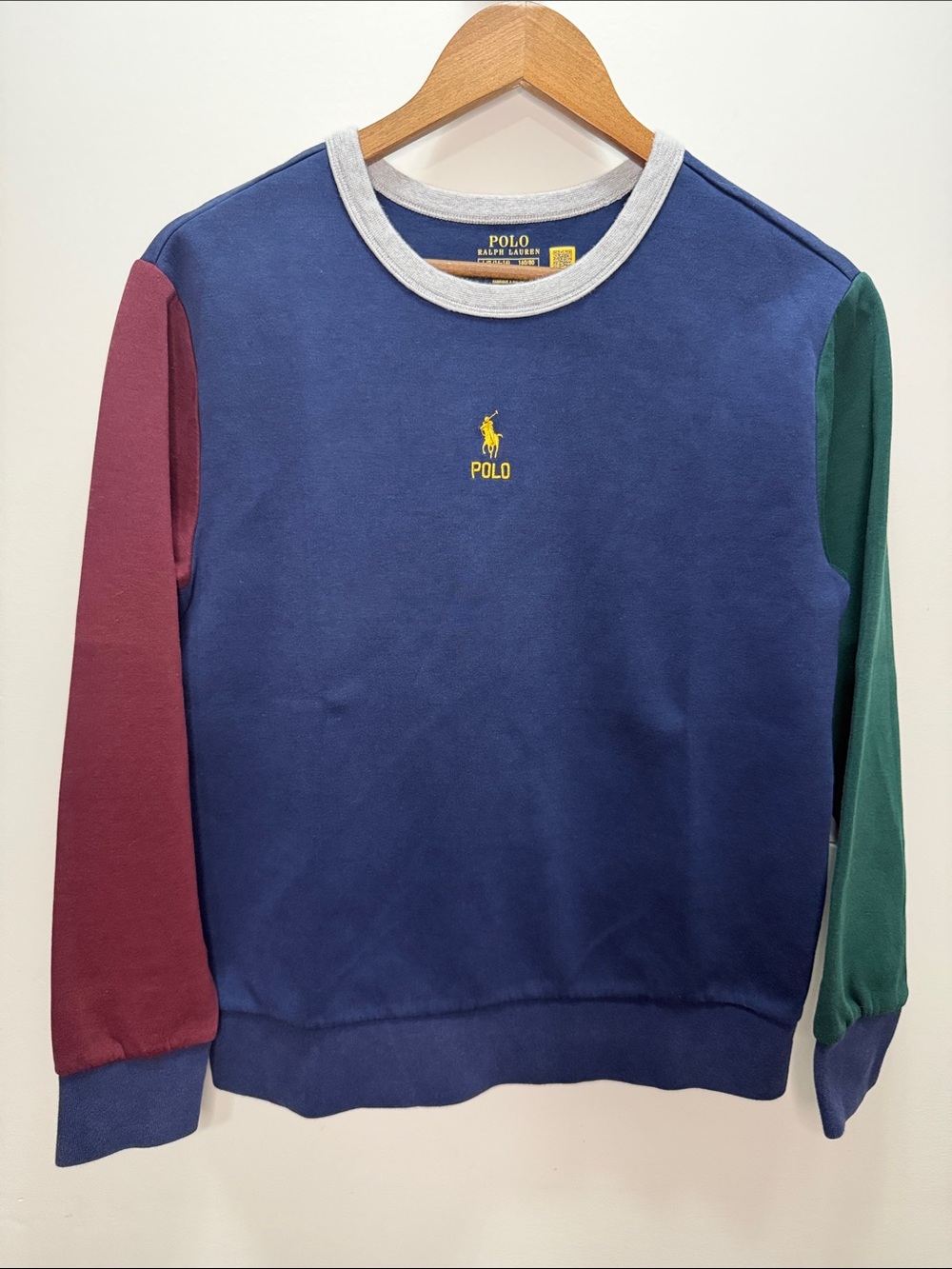 Polo by Ralph Lauren Colorblock Crewneck Sweater - Teens L or Women XS/S 24x21